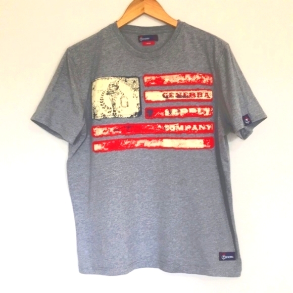 Generra Distressed Logo Panel T-Shirt Large - Picture 1 of 7